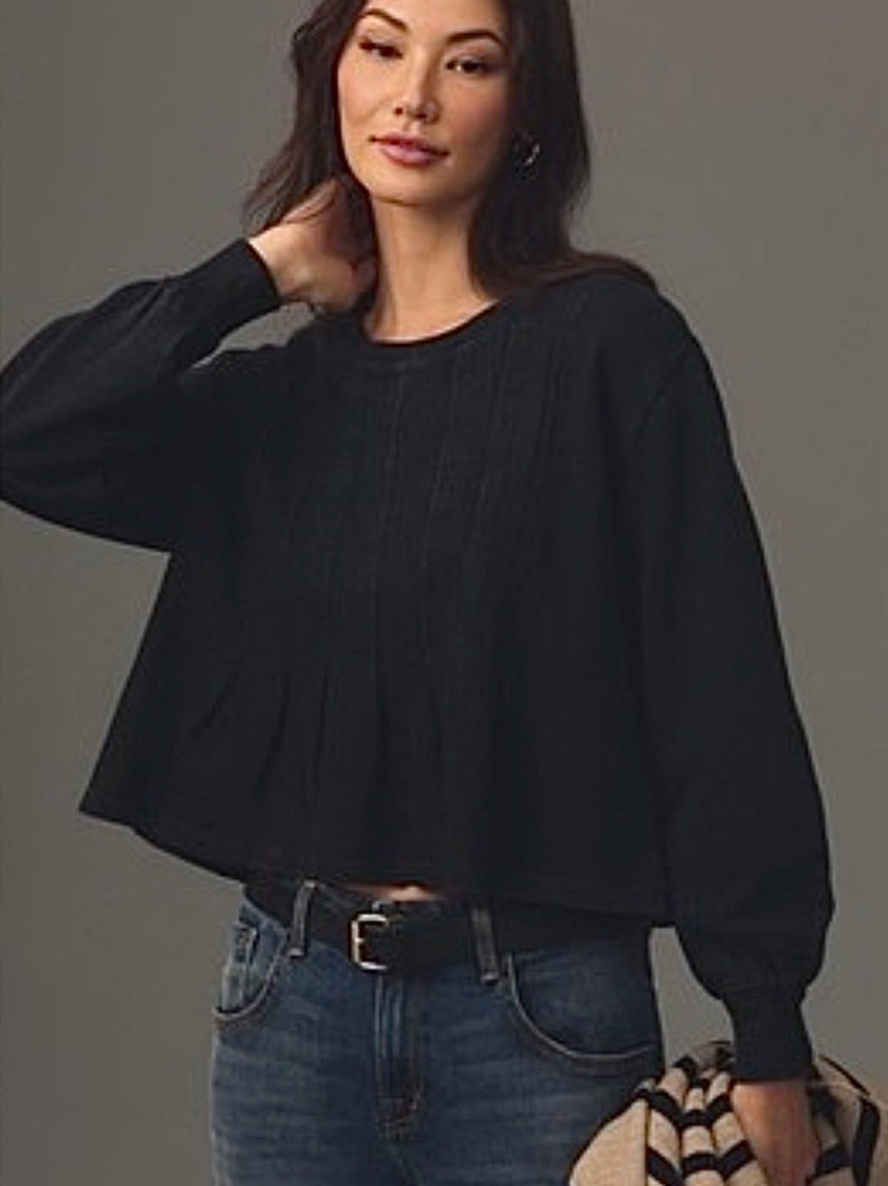 Anthropologie Pilcro Box-Pleated Sweatshirt Small NWT